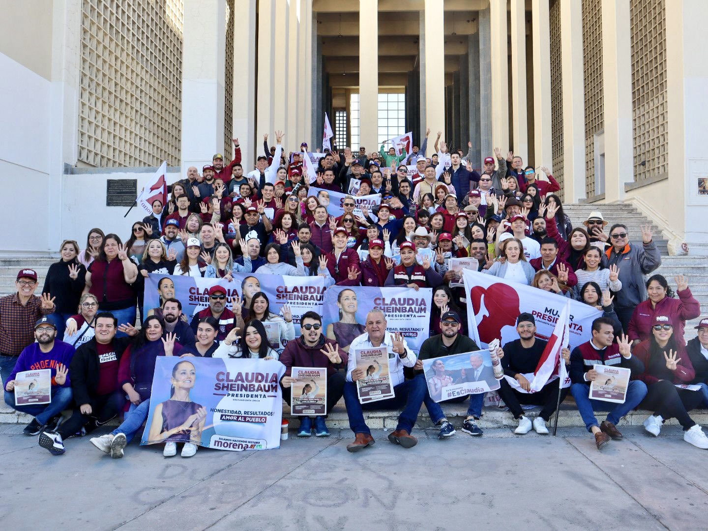 Jóvenes de Sonora muestran apoyo a Claudia Sheinbaum